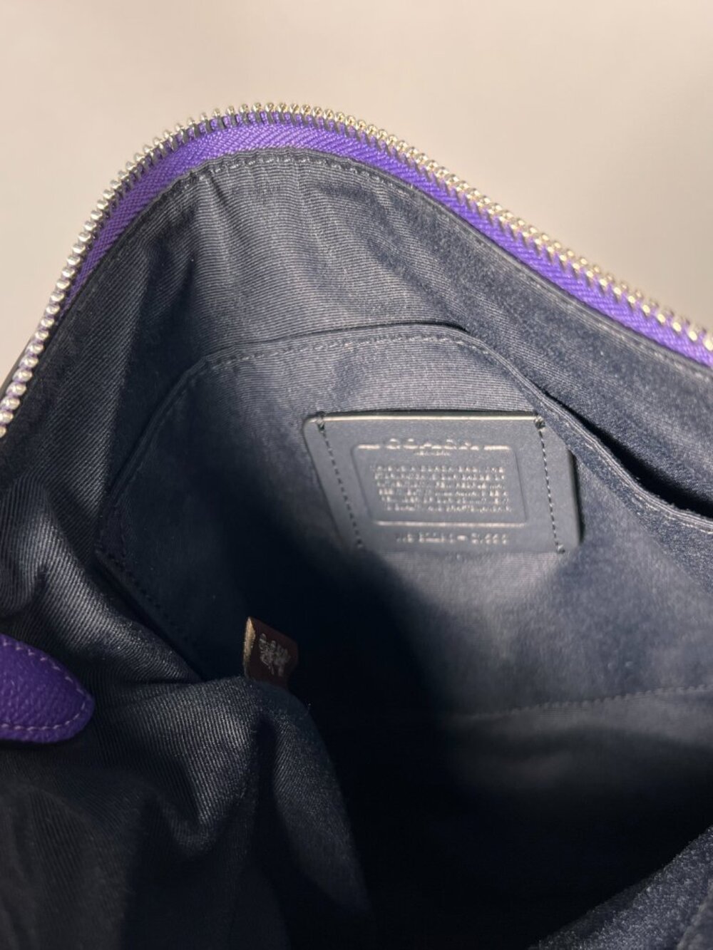 COACH Rowan File Crossbody Bag Leather Sport Purple Silver NWOT - Picture 9 of 11